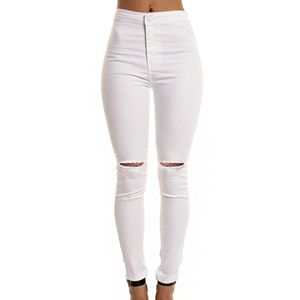 NWT White Distressed Super Skinny Jean, Medium